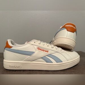 New Womens Reebok Court Retro Sneakers Chalk Teracotta Blue size 8.5